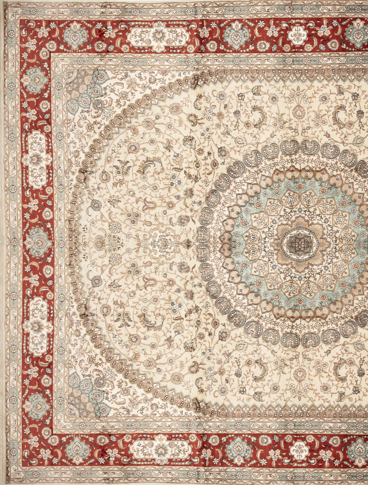 Chinese Silk Hereke 300 Lines Rug