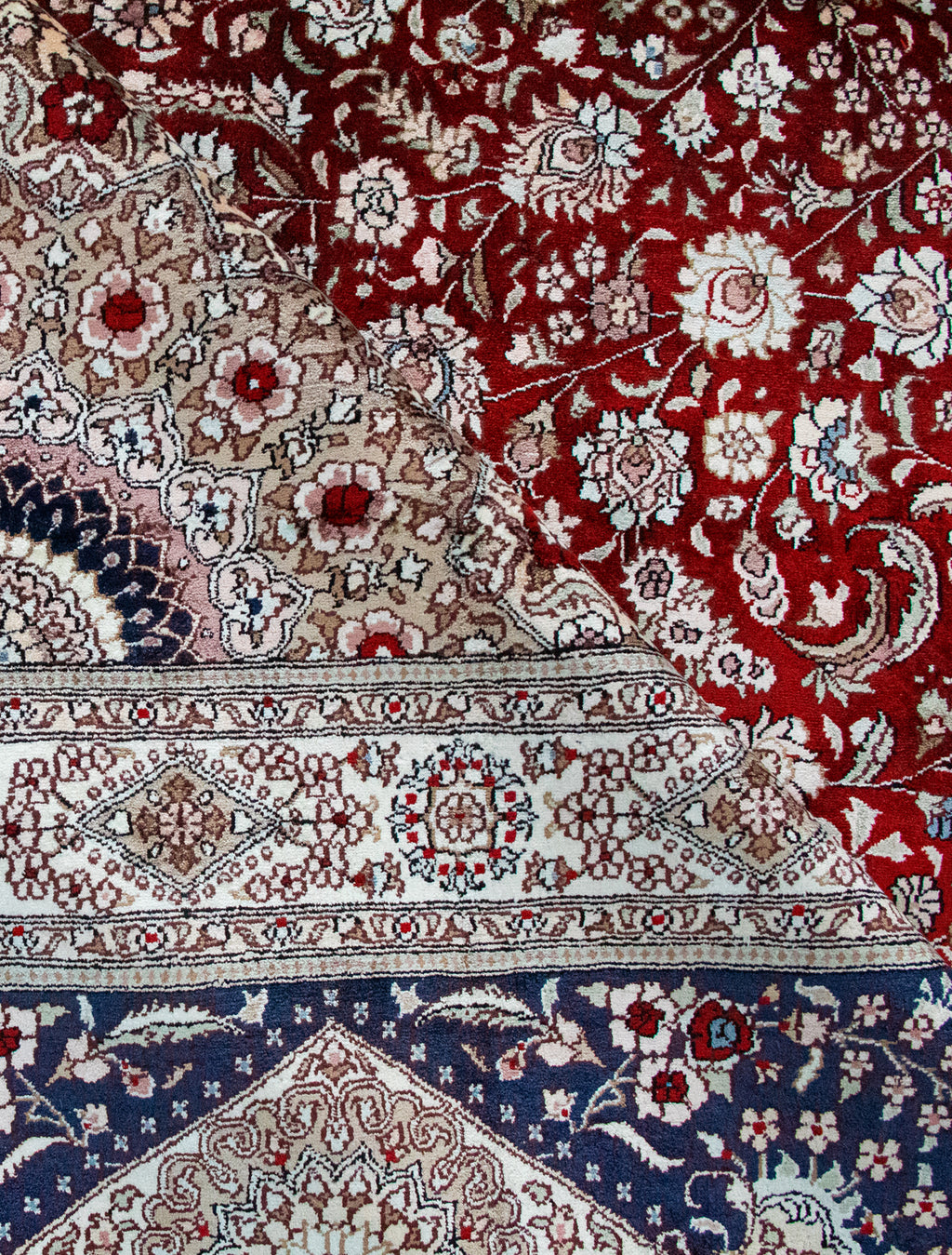 Chinese Silk Hereke 300 Lines Rug