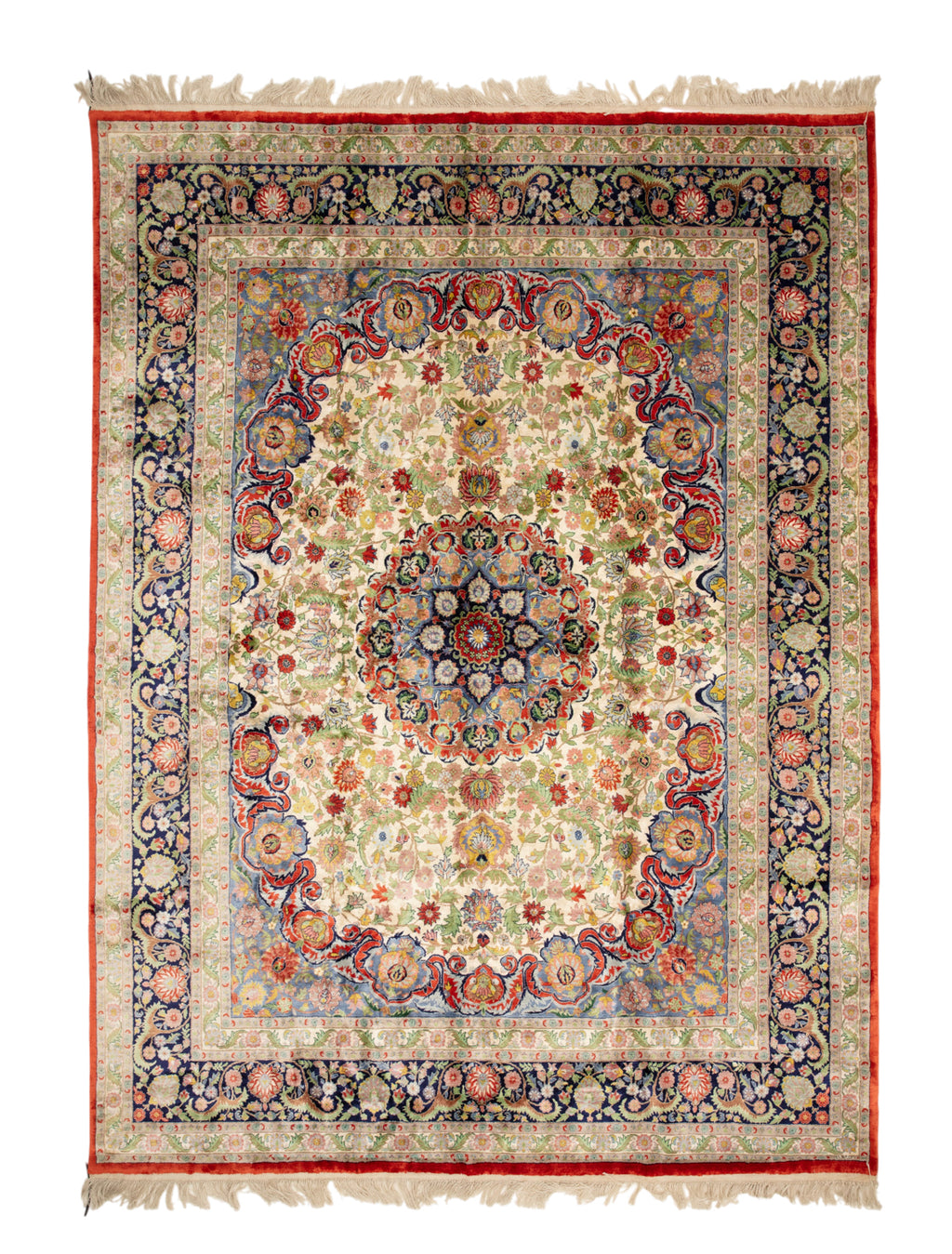 Chinese Silk Hereke 300 Lines Rug