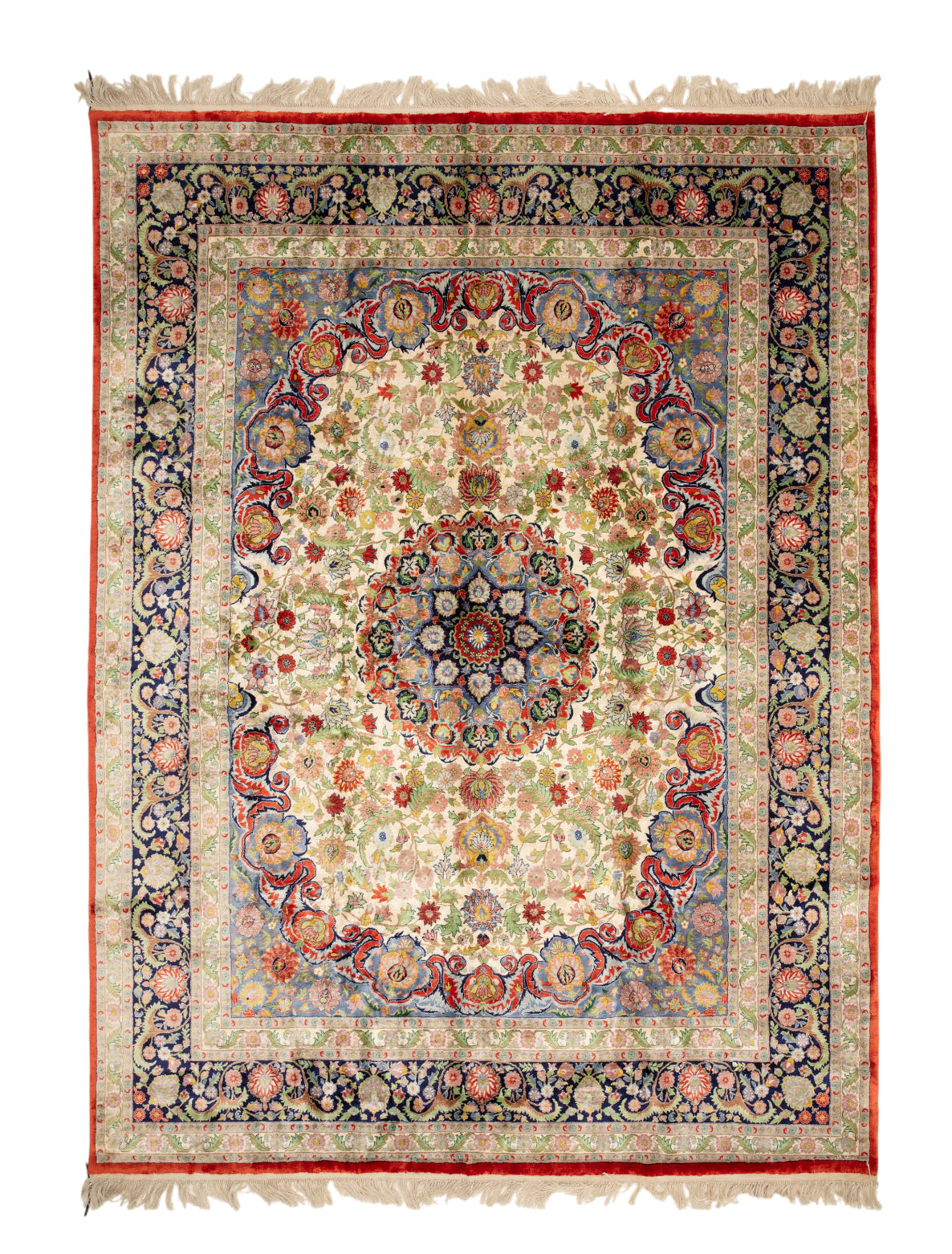Chinese Silk Hereke 300 Lines Rug