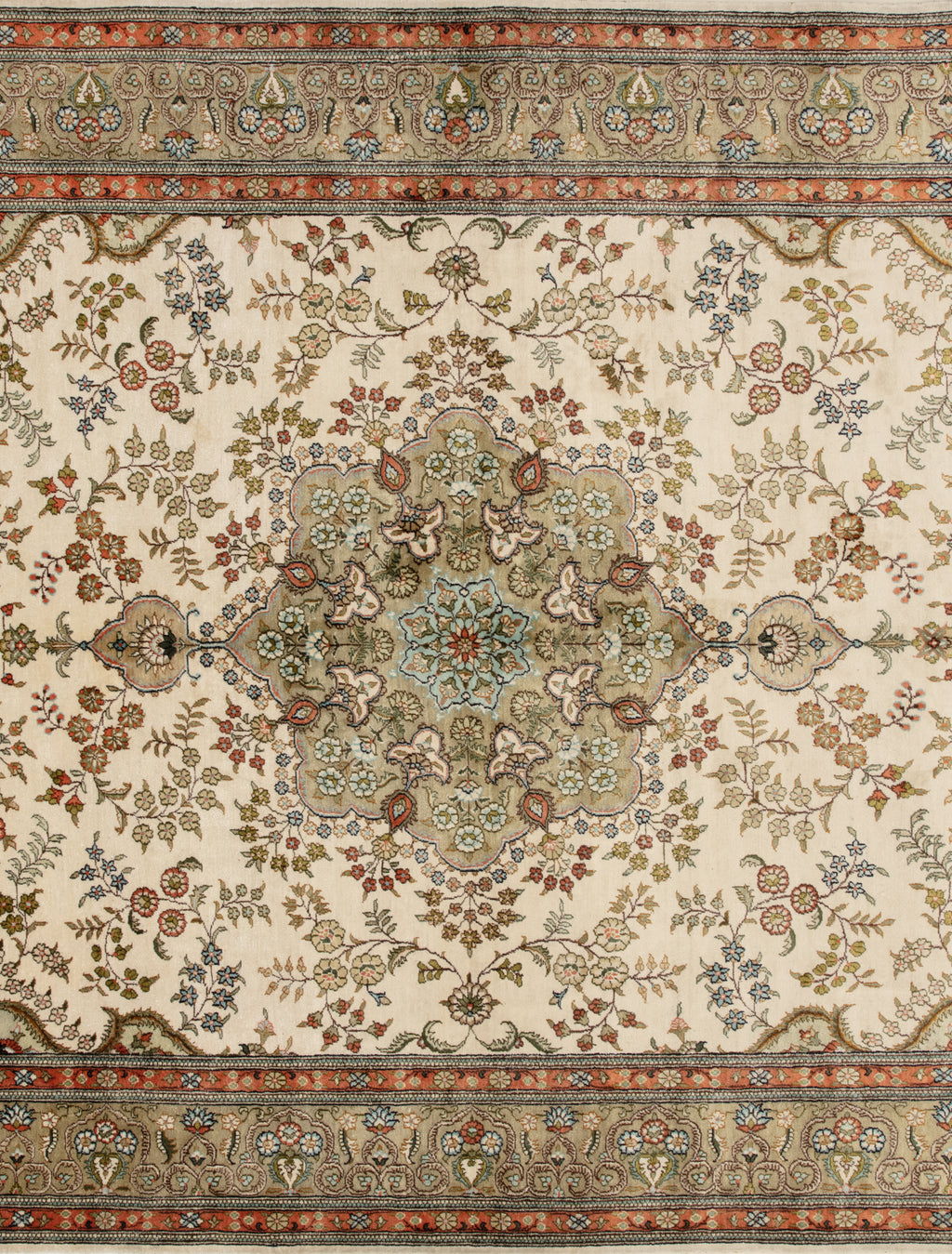 Chinese Silk Hereke 300 Lines Rug
