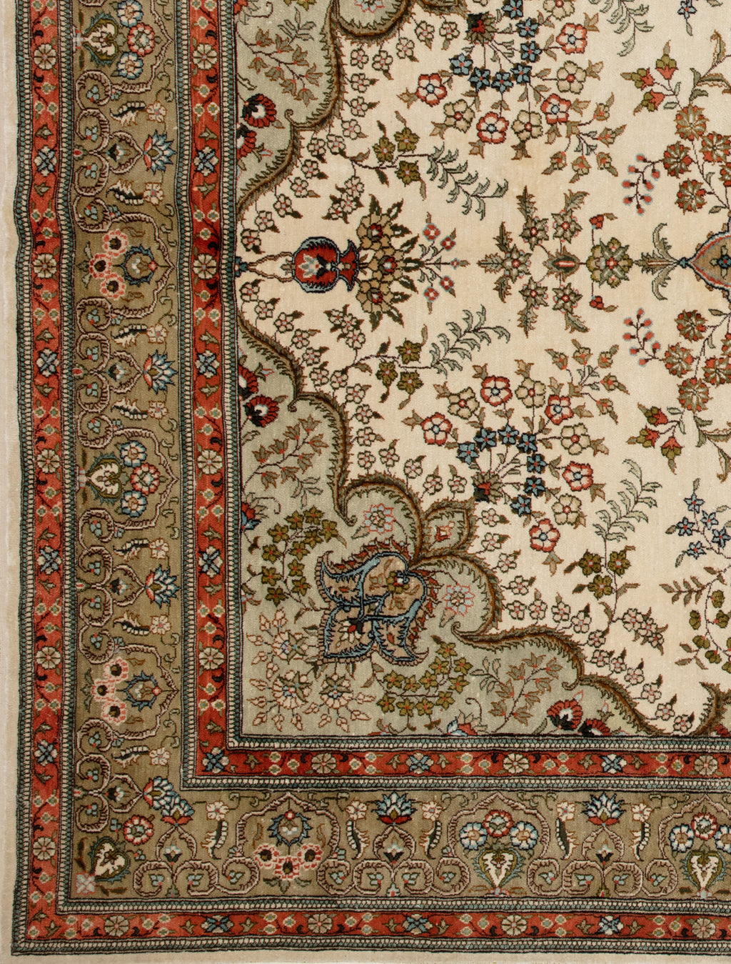Chinese Silk Hereke 300 Lines Rug