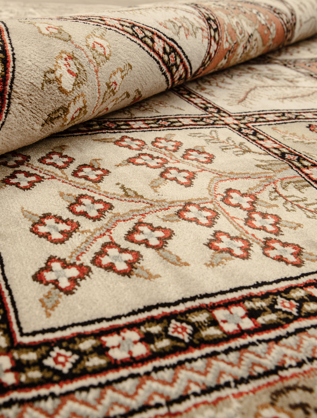 Chinese Silk Hereke 300 Lines Rug