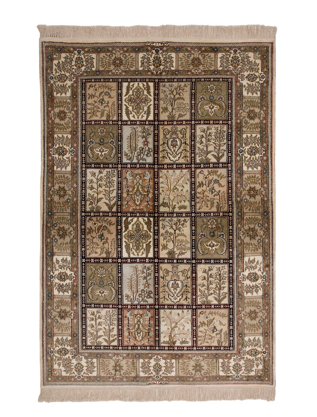 Chinese Silk Hereke 300 Lines Rug