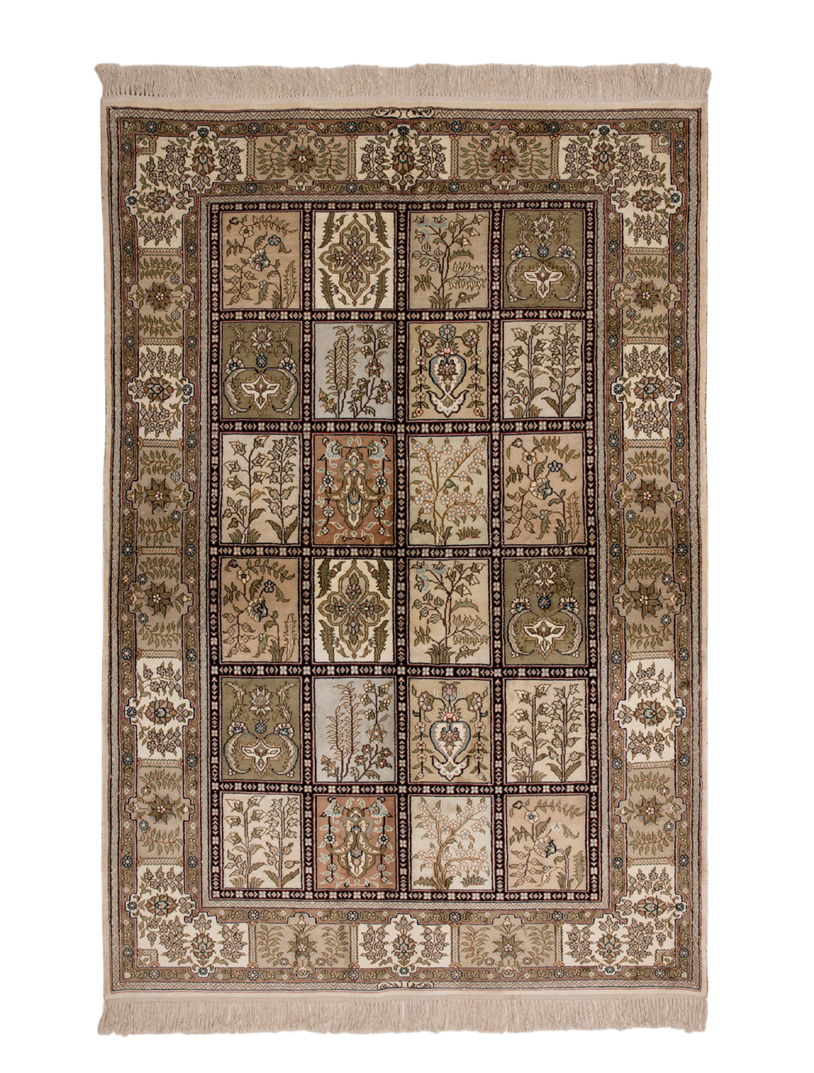 Chinese Silk Hereke 300 Lines Rug