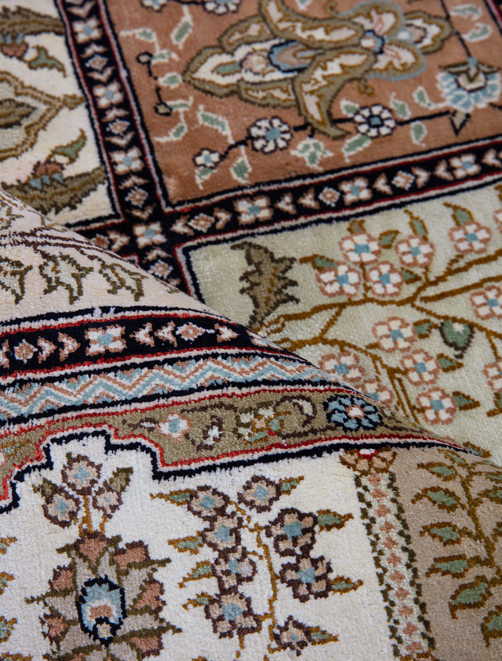 Chinese Silk Hereke 300 Lines Rug