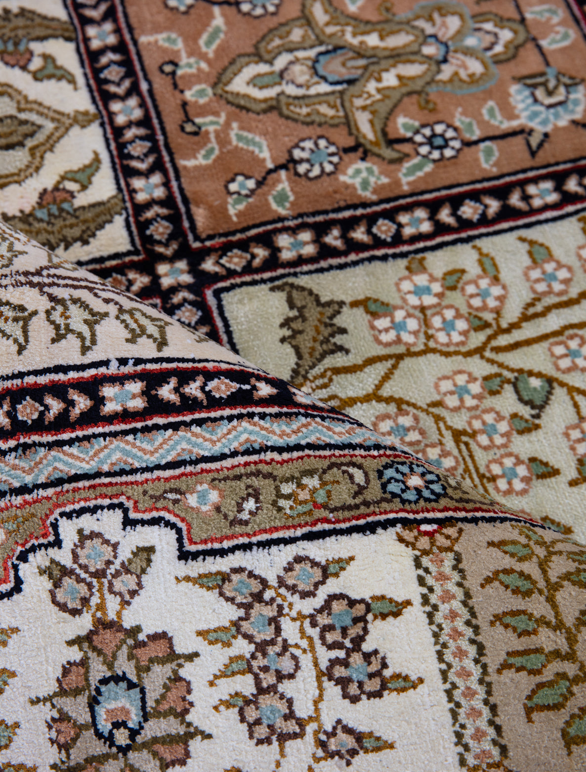 Chinese Silk Hereke 300 Lines Rug