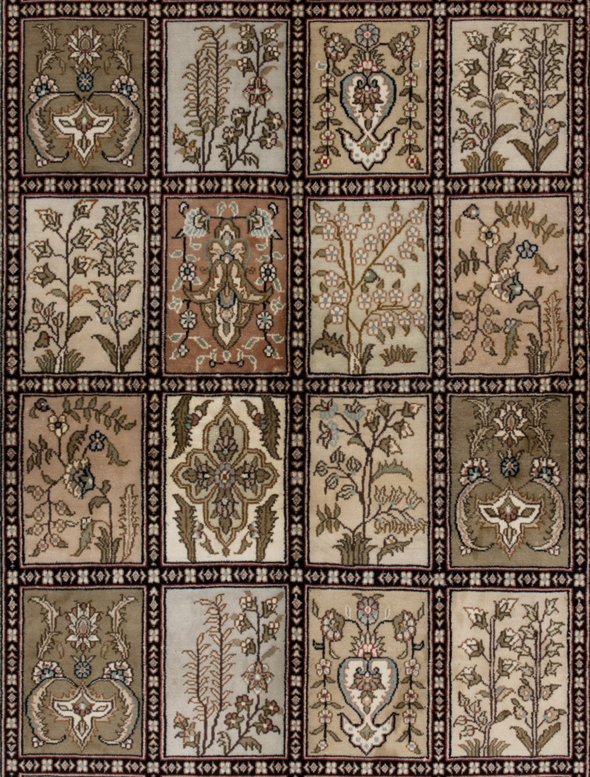Chinese Silk Hereke 300 Lines Rug