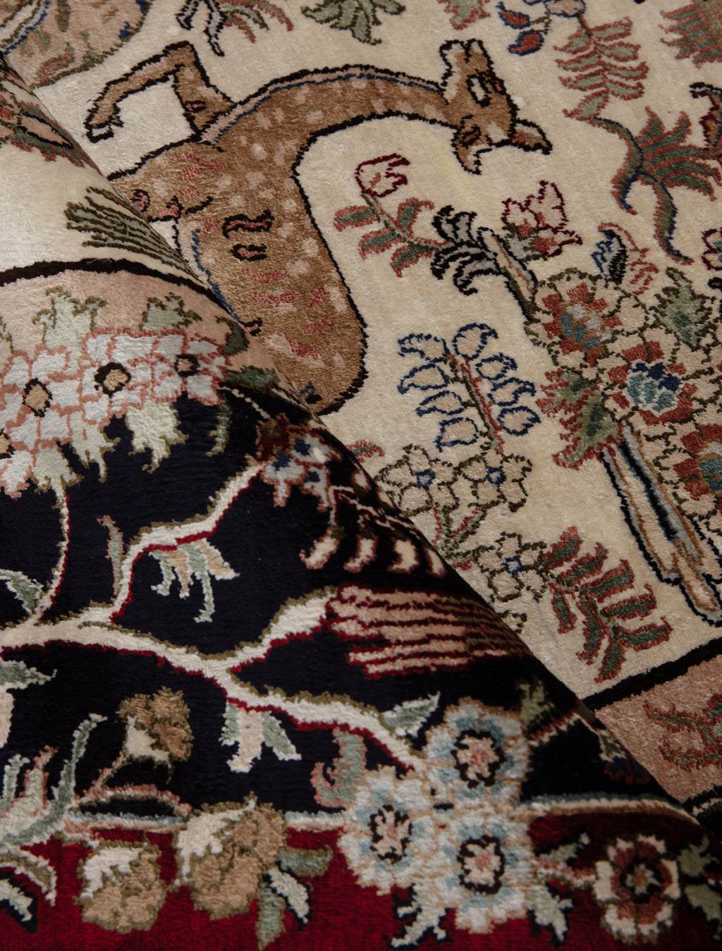 Chinese Silk Hereke 300 Lines Rug