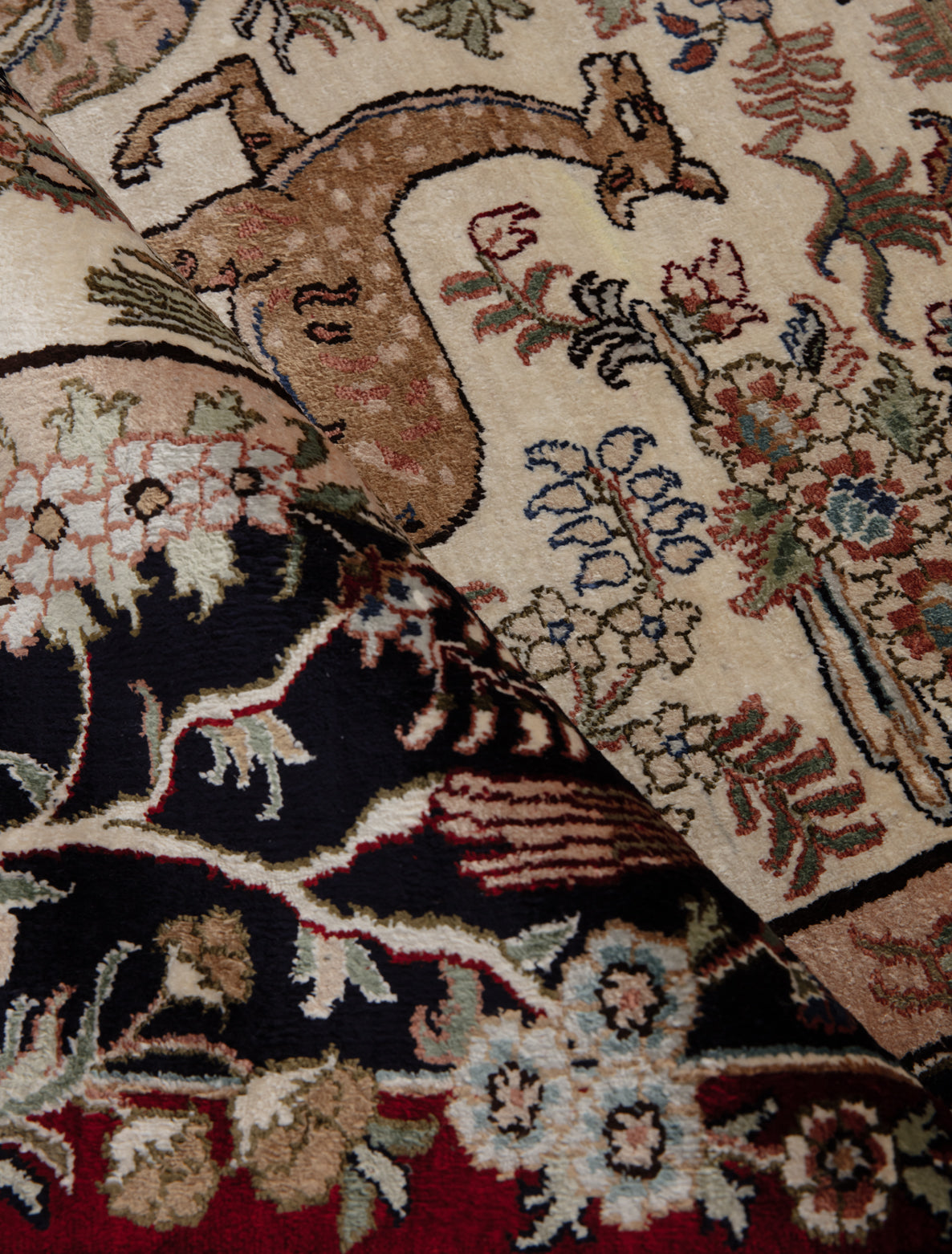 Chinese Silk Hereke 300 Lines Rug