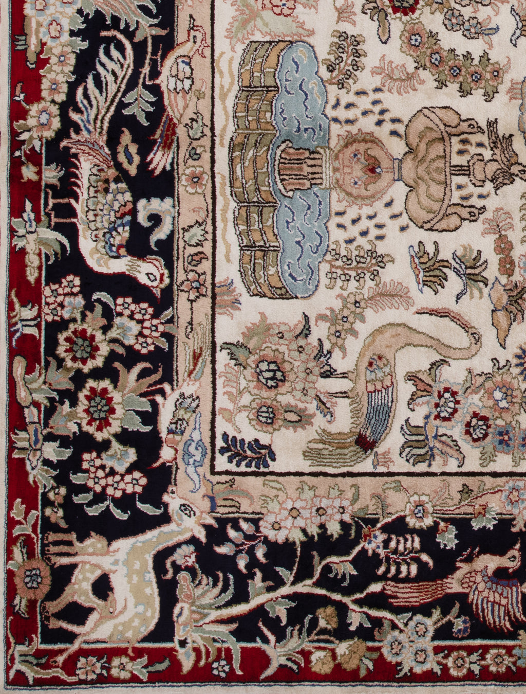 Chinese Silk Hereke 300 Lines Rug