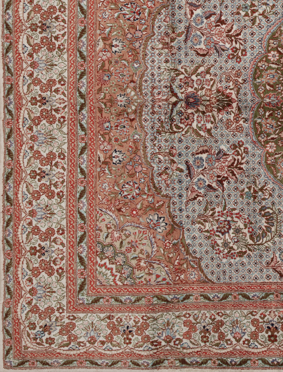 Chinese Silk Hereke 300 Lines Rug
