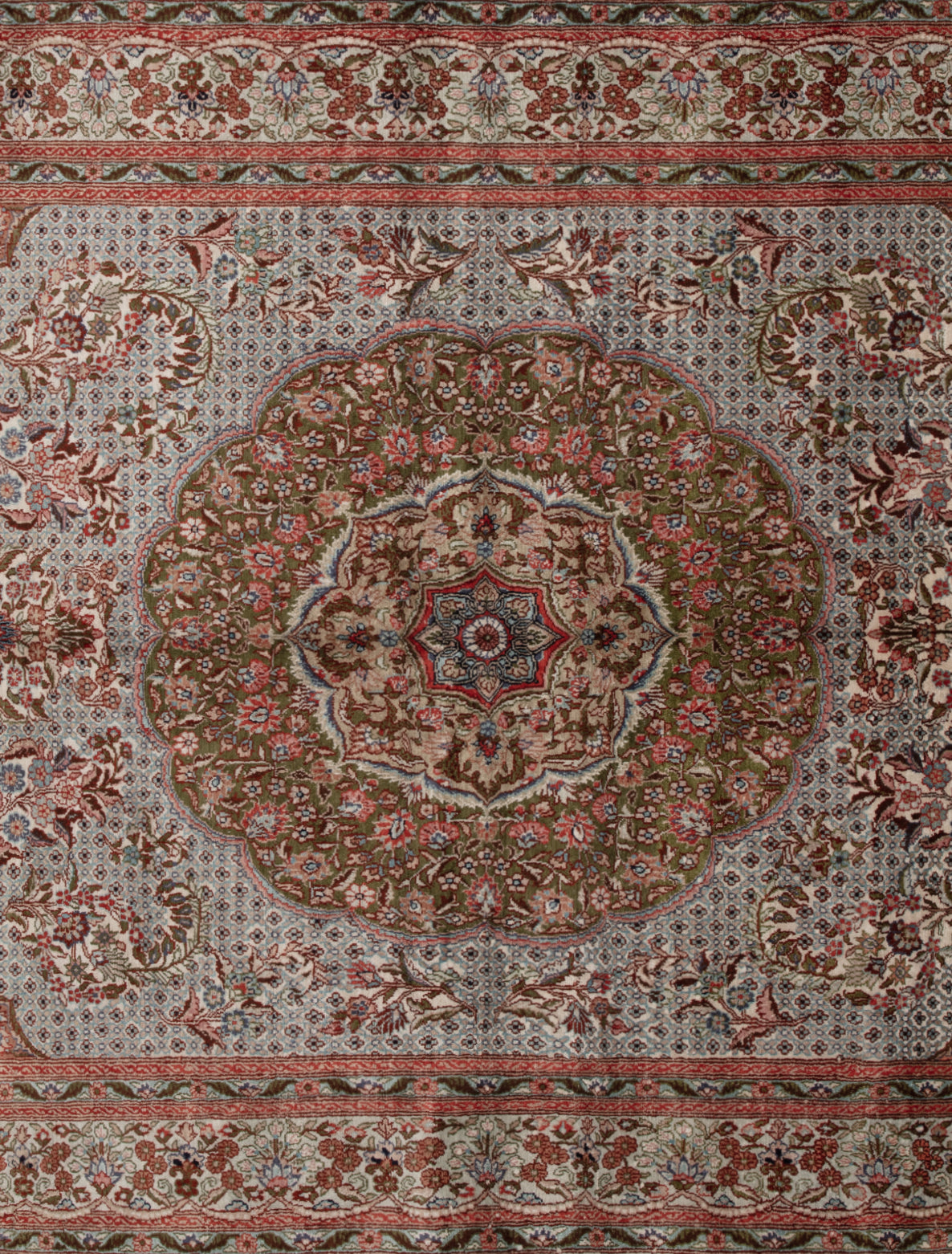 Chinese Silk Hereke 300 Lines Rug
