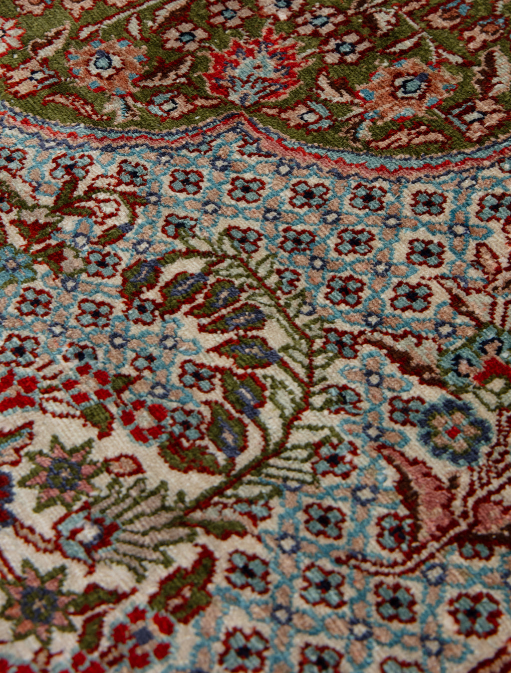 Chinese Silk Hereke 300 Lines Rug
