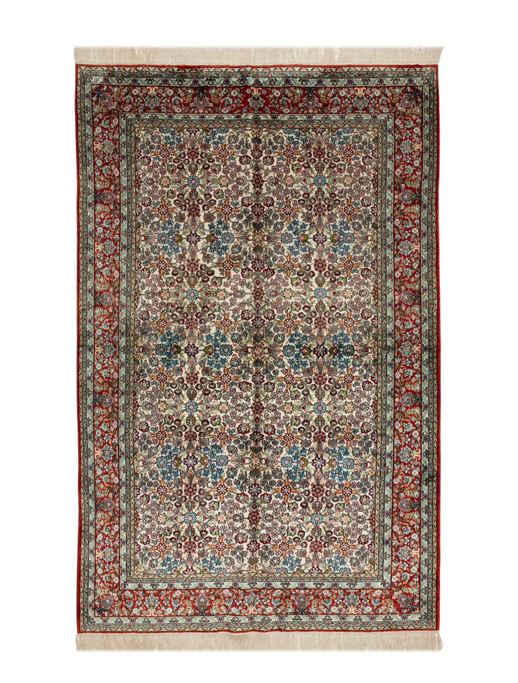Chinese Silk Hereke 300 Lines Rug