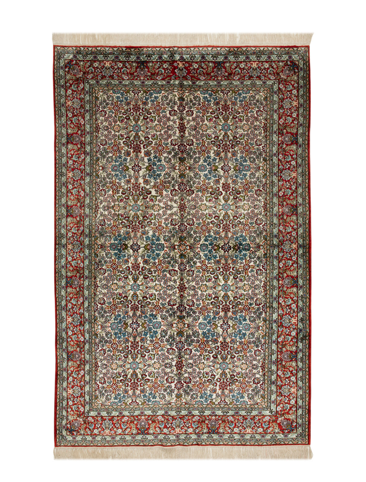 Chinese Silk Hereke 300 Lines Rug