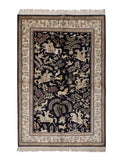 Chinese Silk Hereke 300 Lines Rug