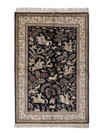 Chinese Silk Hereke 300 Lines Rug
