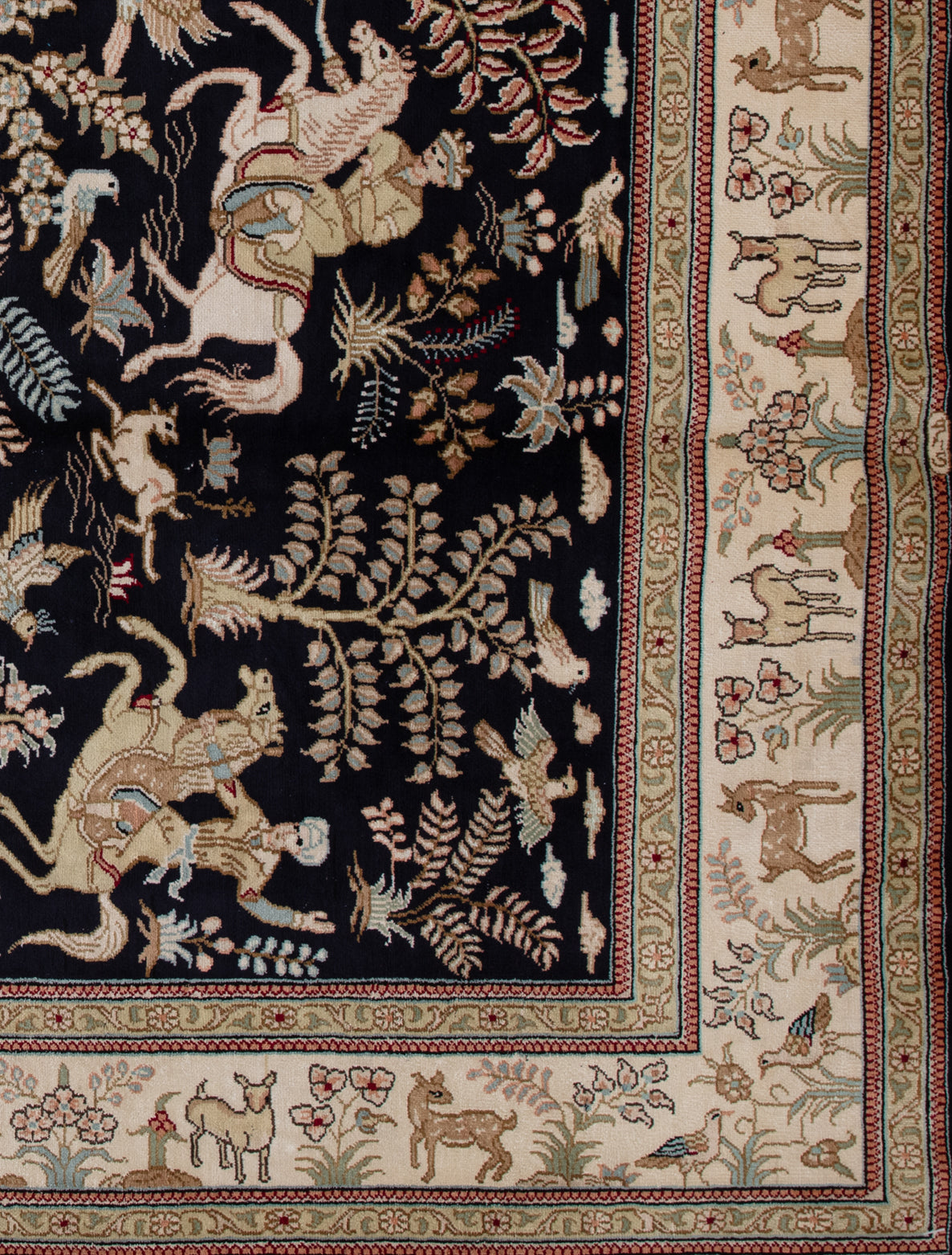 Chinese Silk Hereke 300 Lines Rug