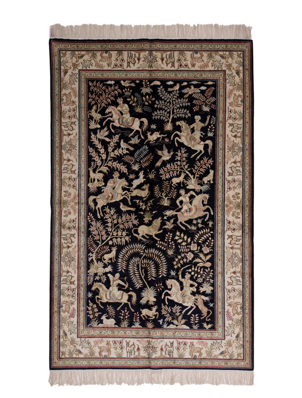 Chinese Silk Hereke 300 Lines Rug