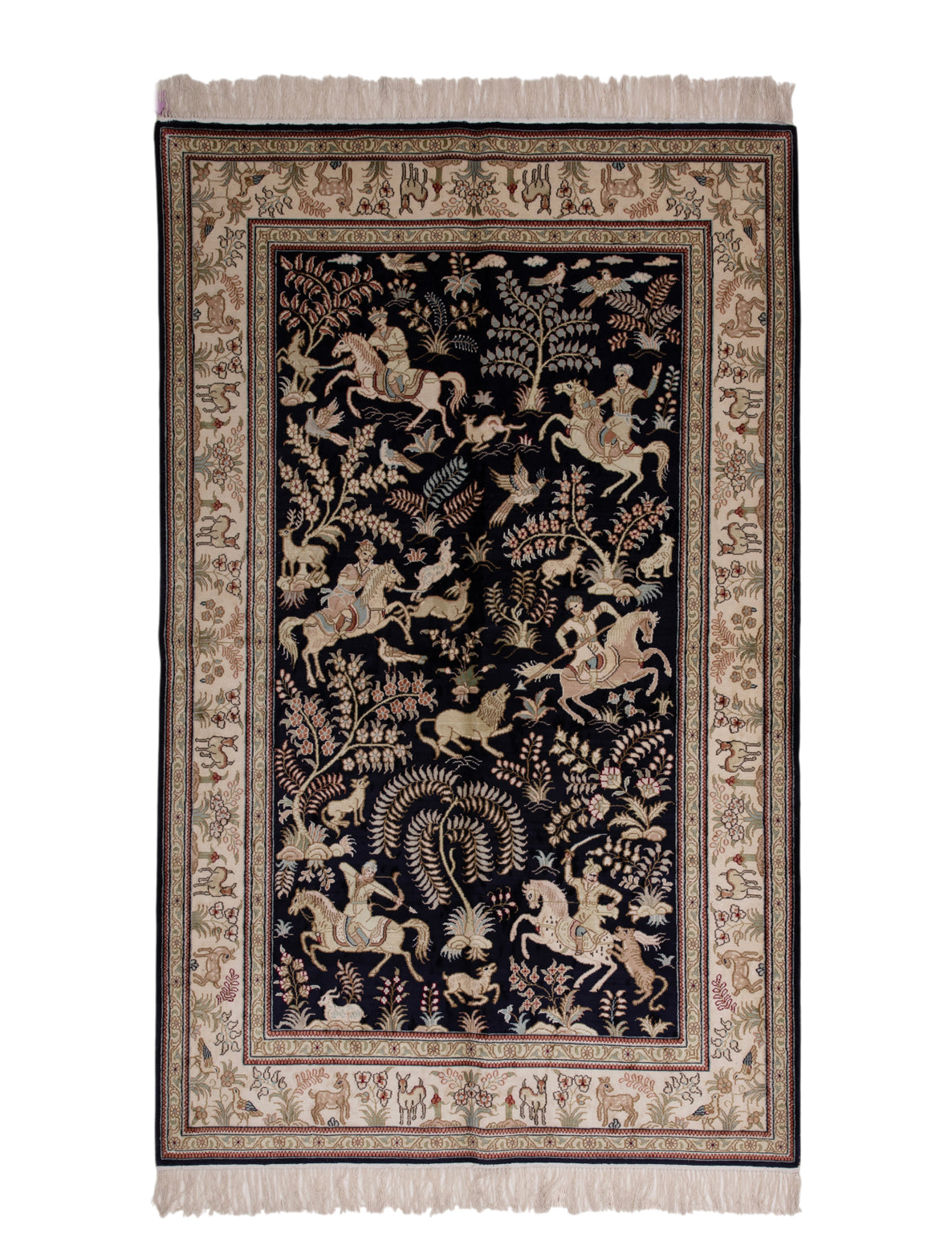 Chinese Silk Hereke 300 Lines Rug