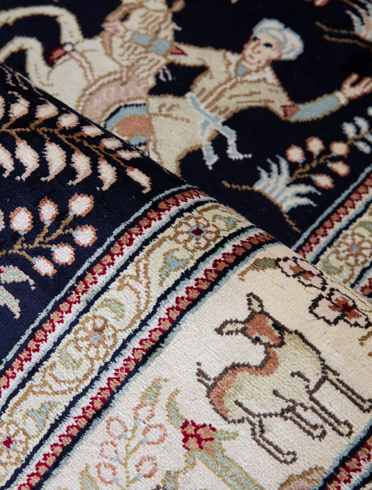 Chinese Silk Hereke 300 Lines Rug