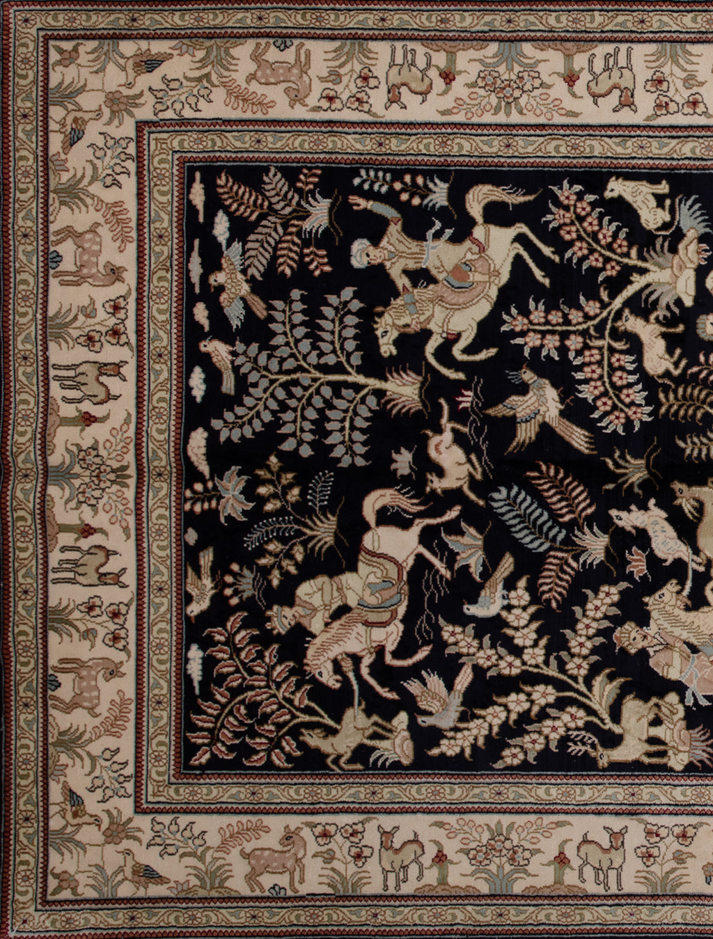 Chinese Silk Hereke 300 Lines Rug