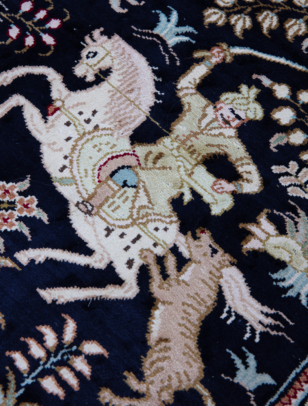 Chinese Silk Hereke 300 Lines Rug