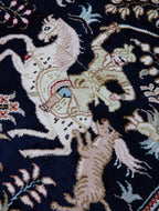 Chinese Silk Hereke 300 Lines Rug