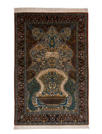Chinese Silk Hereke 300 Lines Rug