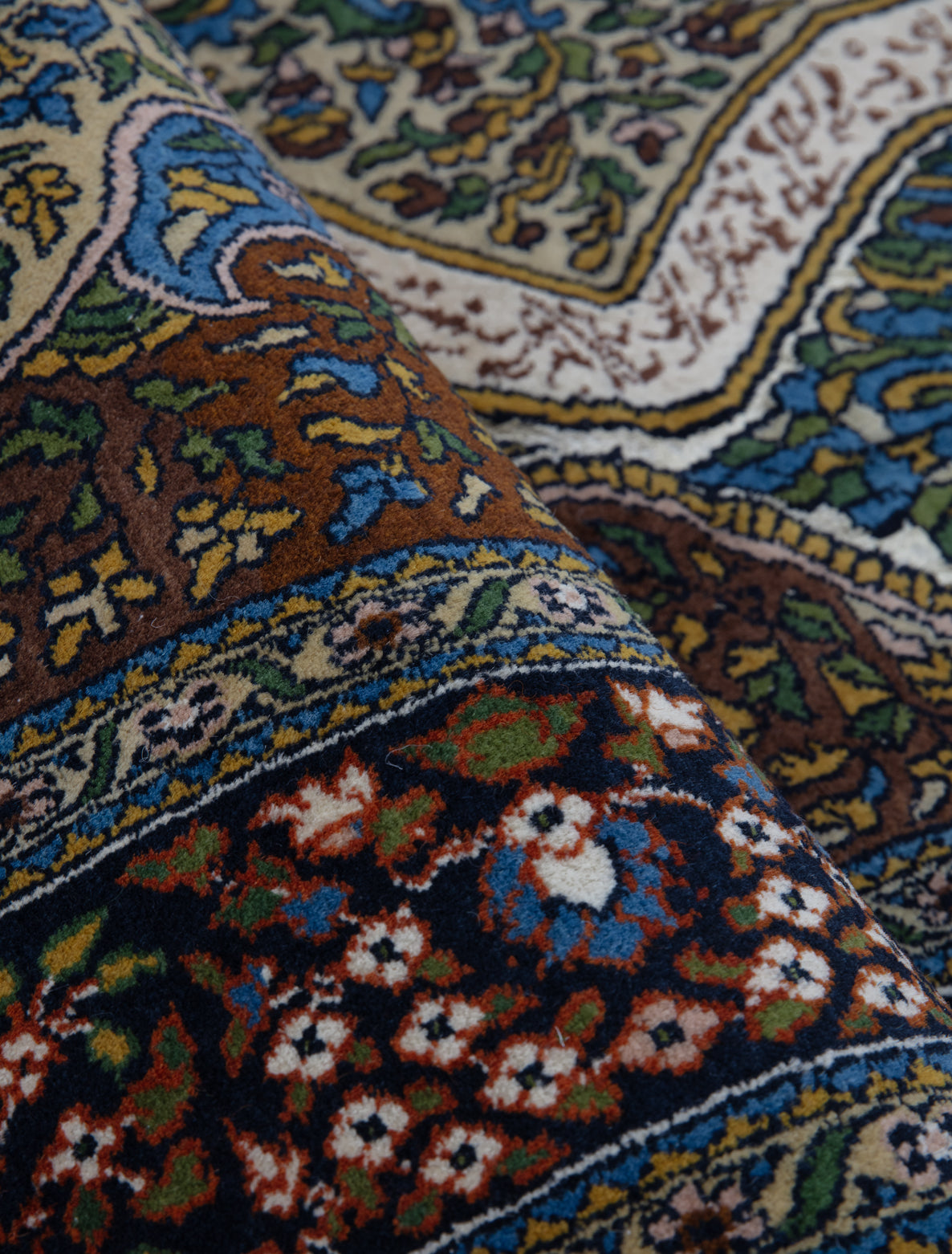 Chinese Silk Hereke 300 Lines Rug