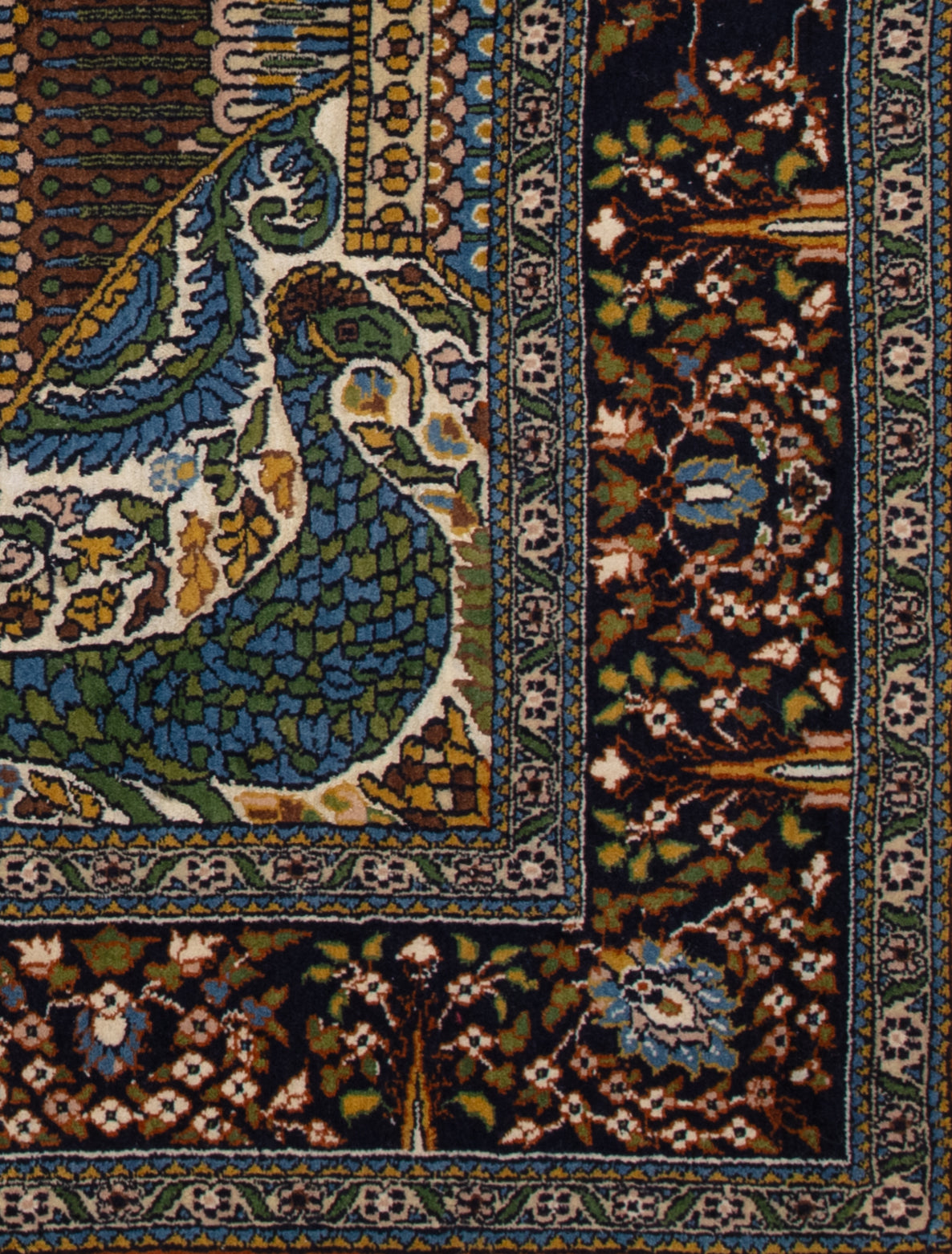 Chinese Silk Hereke 300 Lines Rug