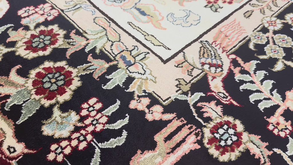 Chinese Silk Hereke 300 Lines Rug