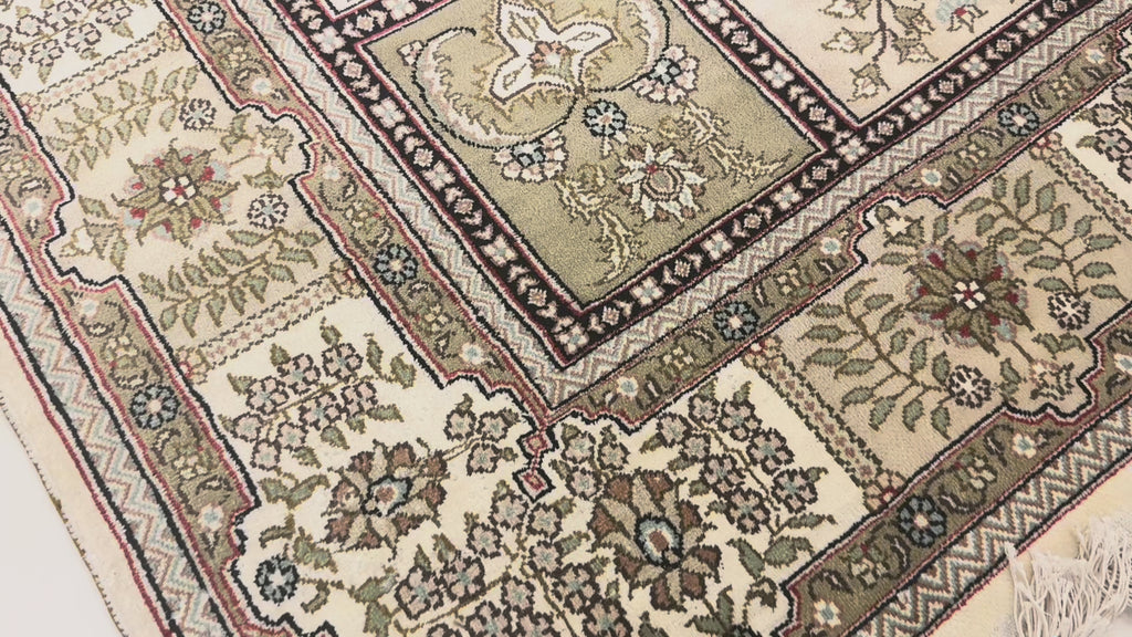 Chinese Silk Hereke 300 Lines Rug